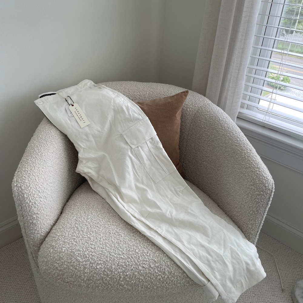 Sanctuary standard surplus linen cargo pant NWT